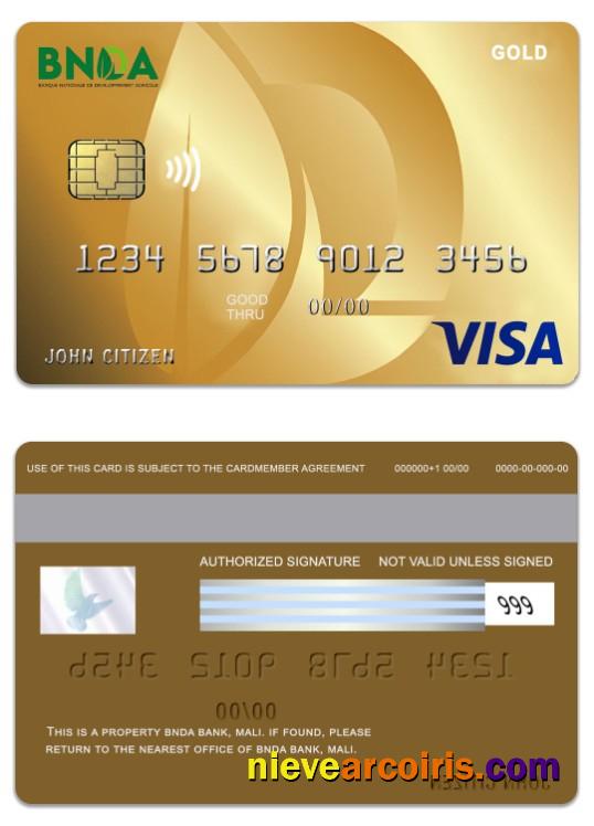 Mali BNDA Bank visa gold card